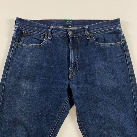 J.CREW The Sutton Jeans Mens 32 x 34 Measures 35.5 x 33 Blue Cotton Indigo Dye - Picture 2 of 12